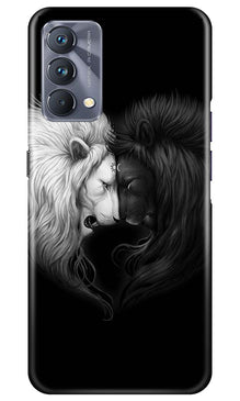 Dark White Lion Mobile Back Case for Realme GT 5G Master Edition  (Design - 140)
