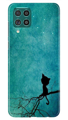 Moon cat Mobile Back Case for Samsung Galaxy A12 (Design - 70)