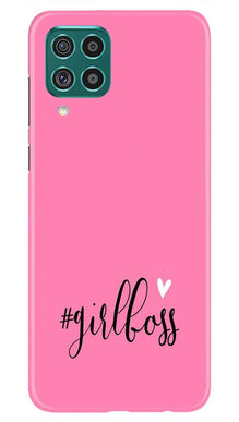 Girl Boss Pink Mobile Back Case for Samsung Galaxy F22 (Design - 269)