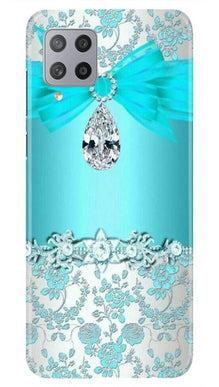 Shinny Blue Background Mobile Back Case for Samsung Galaxy M42 (Design - 32)