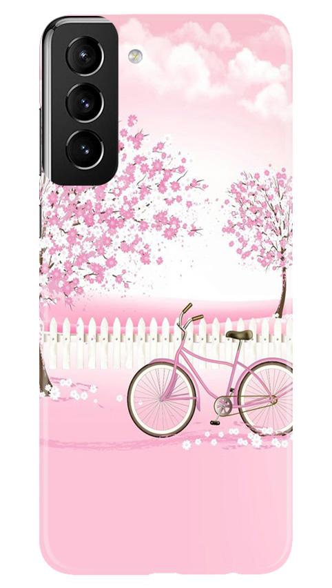 Pink Flowers Cycle Case for Samsung Galaxy S21 Plus(Design - 102)