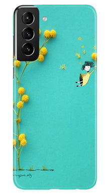 Flowers Girl Mobile Back Case for Samsung Galaxy S21 Plus (Design - 216)