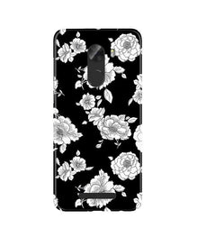White flowers Black Background Mobile Back Case for Gionee A1 Lite (Design - 9)