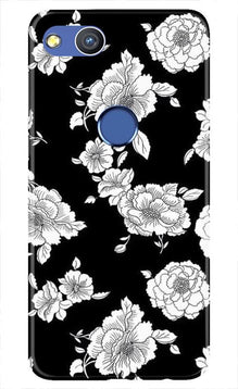 White flowers Black Background Mobile Back Case for Honor 8 Lite (Design - 9)