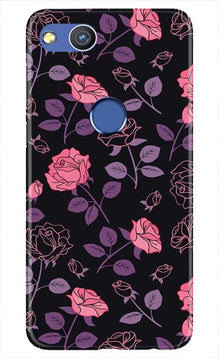 Rose Black Background Mobile Back Case for Honor 8 Lite (Design - 27)