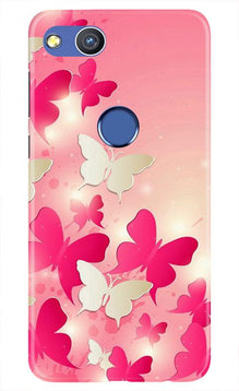 White Pick Butterflies Mobile Back Case for Honor 8 Lite (Design - 28)