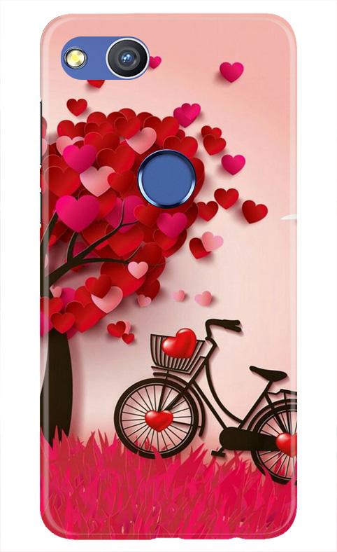 Red Heart Cycle Case for Honor 8 Lite (Design No. 222)