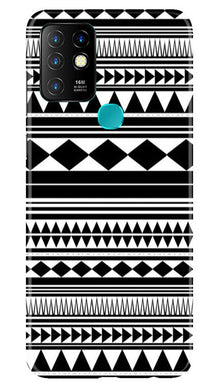 Black white Pattern Mobile Back Case for Infinix Hot 10 (Design - 5)