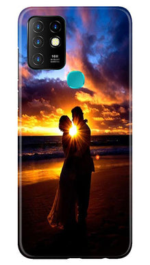 Couple Sea shore Mobile Back Case for Infinix Hot 10 (Design - 13)