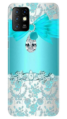 Shinny Blue Background Mobile Back Case for Infinix Hot 10 (Design - 32)