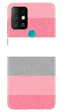 Pink white pattern Mobile Back Case for Infinix Hot 10 (Design - 55)