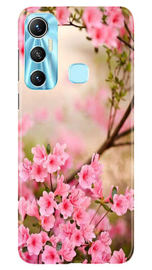 Pink flowers Mobile Back Case for Infinix Hot 11 (Design - 69)
