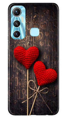 Red Hearts Mobile Back Case for Infinix Hot 11 (Design - 80)