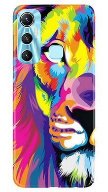Colorful Lion Mobile Back Case for Infinix Hot 11  (Design - 110)