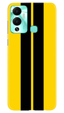 Black Yellow Pattern Mobile Back Case for Infinix Hot 12 Play (Design - 336)