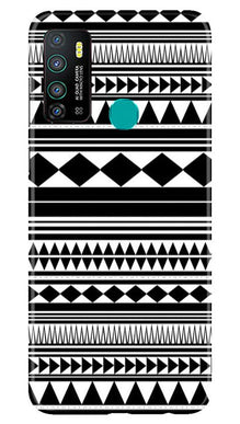 Black white Pattern Mobile Back Case for Infinix Hot 9 (Design - 5)