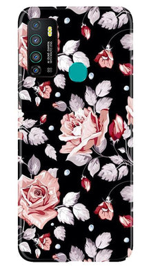 Pink rose Mobile Back Case for Infinix Hot 9 (Design - 12)