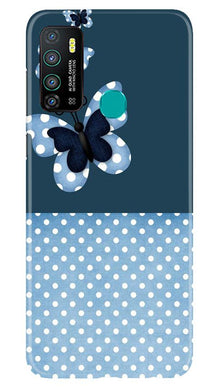 White dots Butterfly Mobile Back Case for Infinix Hot 9 (Design - 31)