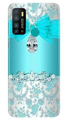 Shinny Blue Background Mobile Back Case for Infinix Hot 9 (Design - 32)