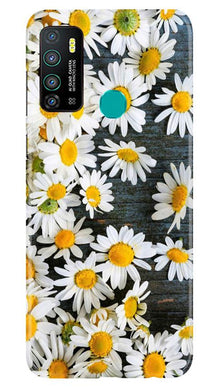 White flowers2 Mobile Back Case for Infinix Hot 9 (Design - 62)