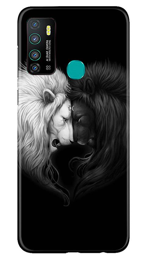 Dark White Lion Case for Infinix Hot 9  (Design - 140)