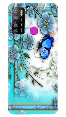 Blue Butterfly Mobile Back Case for Infinix Hot 9 Pro (Design - 21)