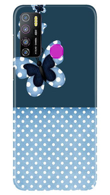 White dots Butterfly Mobile Back Case for Infinix Hot 9 Pro (Design - 31)