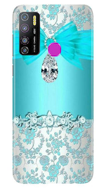 Shinny Blue Background Mobile Back Case for Infinix Hot 9 Pro (Design - 32)