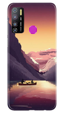 Mountains Boat Mobile Back Case for Infinix Hot 9 Pro (Design - 181)