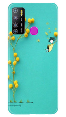 Flowers Girl Mobile Back Case for Infinix Hot 9 Pro (Design - 216)