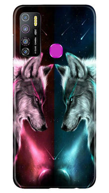 Wolf fight Mobile Back Case for Infinix Hot 9 Pro (Design - 221)