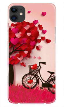 Red Heart Cycle Mobile Back Case for iPhone 11 Pro Max logo cut (Design - 222)