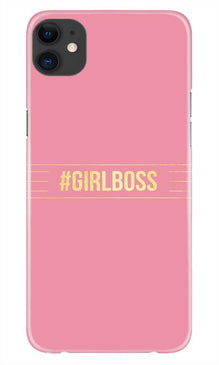 Girl Boss Pink Mobile Back Case for iPhone 11 Pro Max logo cut (Design - 263)