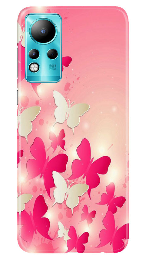 White Pick Butterflies Case for Infinix Note 11