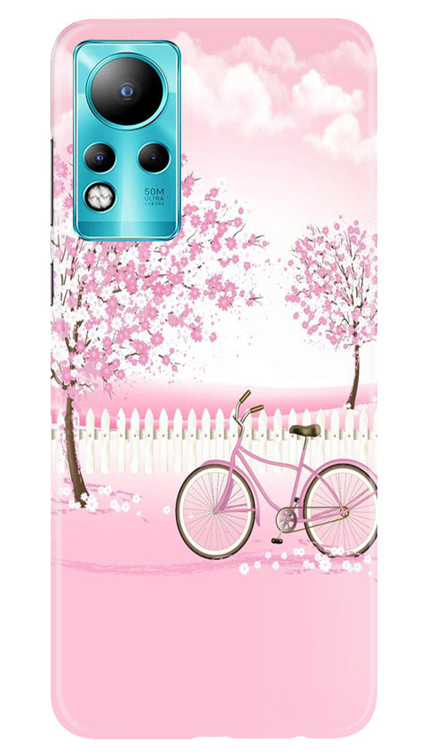 Pink Flowers Cycle Case for Infinix Note 11(Design - 102)