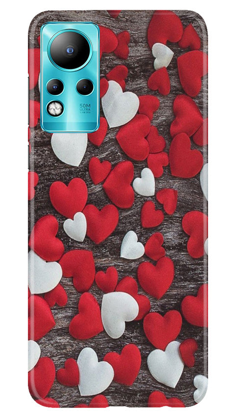 Red White Hearts Case for Infinix Note 11(Design - 105)