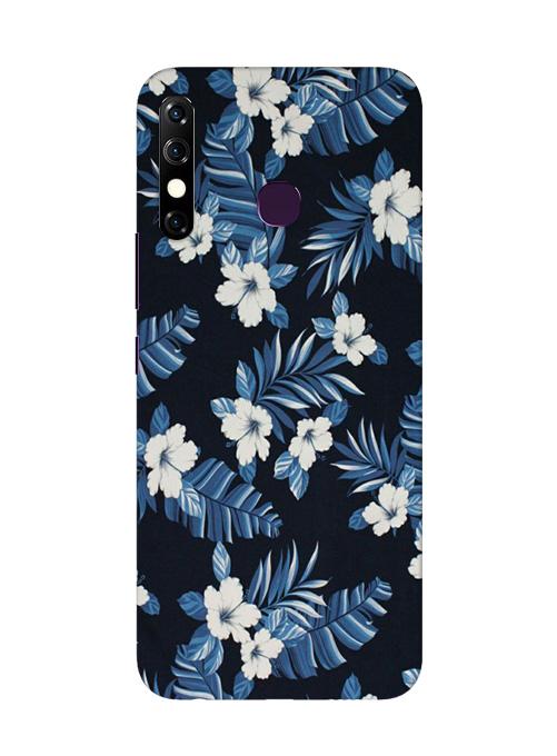 White flowers Blue Background2 Case for Infinix Hot 8