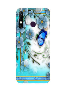 Blue Butterfly Mobile Back Case for Infinix Hot 8 (Design - 21)