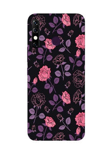 Rose Black Background Mobile Back Case for Infinix Hot 8 (Design - 27)