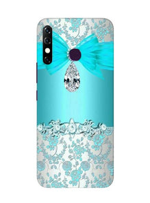 Shinny Blue Background Mobile Back Case for Infinix Hot 8 (Design - 32)