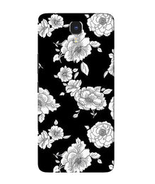 White flowers Black Background Mobile Back Case for Infinix Note 4 (Design - 9)