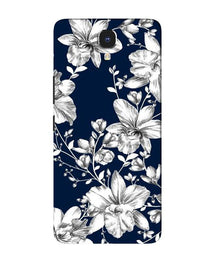 White flowers Blue Background Mobile Back Case for Infinix Note 4 (Design - 14)