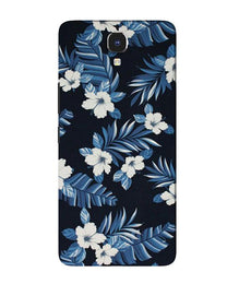 White flowers Blue Background2 Mobile Back Case for Infinix Note 4 (Design - 15)