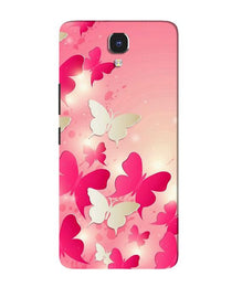 White Pick Butterflies Mobile Back Case for Infinix Note 4 (Design - 28)