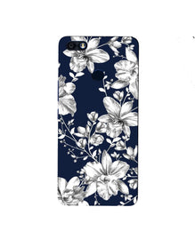 White flowers Blue Background Mobile Back Case for Infinix Note 5 / Note 5 Pro (Design - 14)