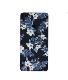 White flowers Blue Background2 Mobile Back Case for Infinix Note 5 / Note 5 Pro (Design - 15)