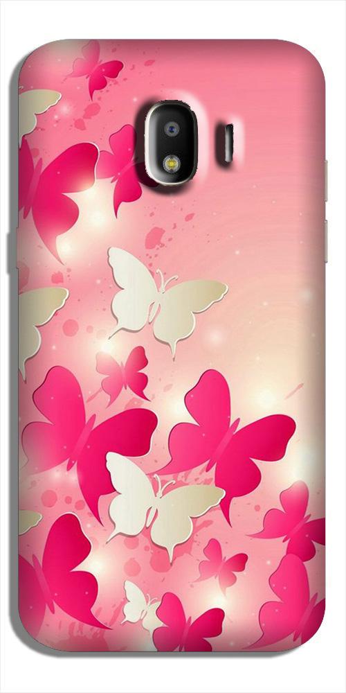 White Pick Butterflies Case for Galaxy J4