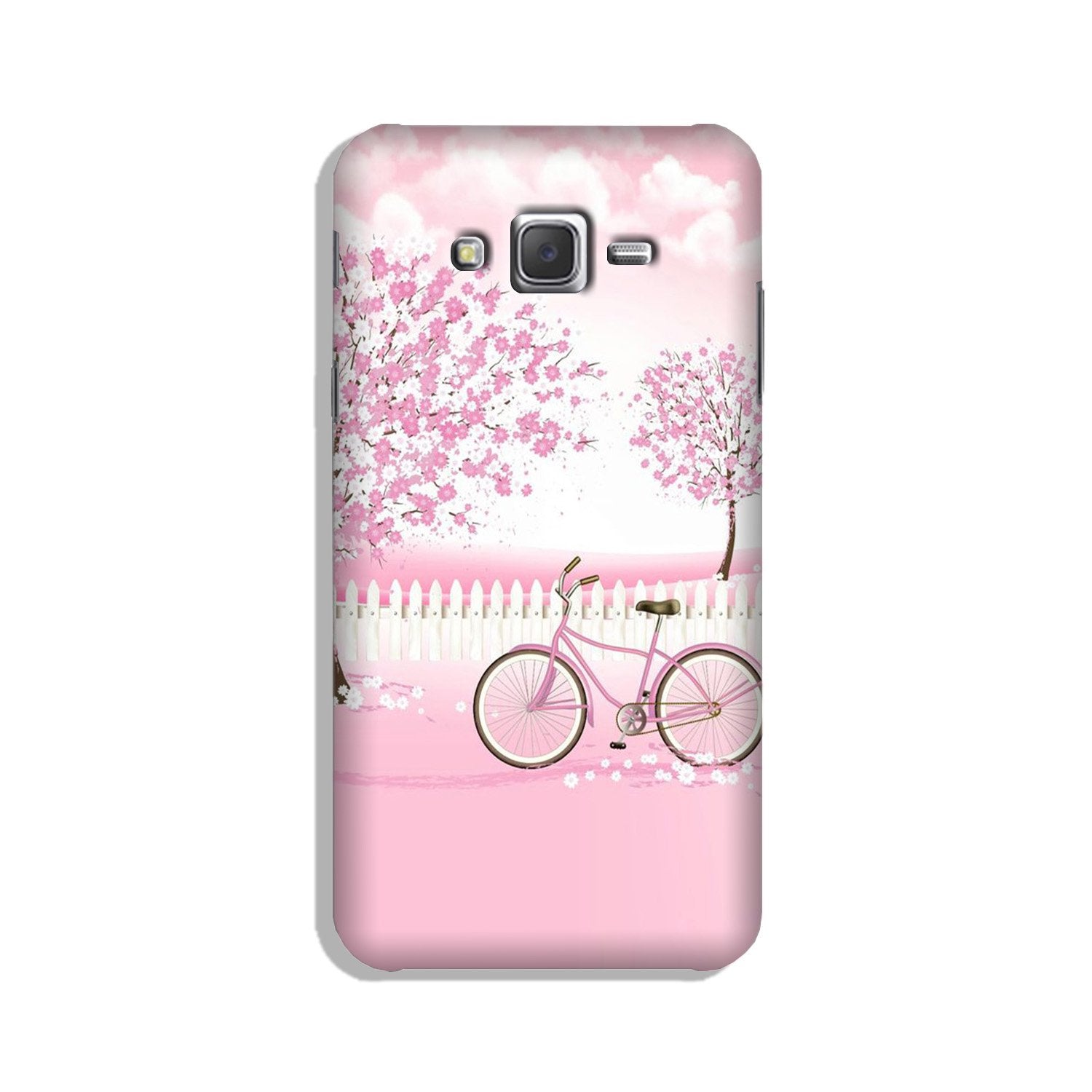 Pink Flowers Cycle Case for Galaxy E7(Design - 102)