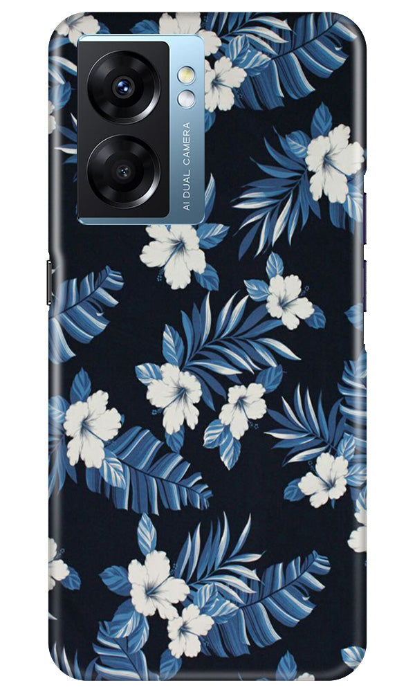 White flowers Blue Background2 Case for Oppo K10 5G