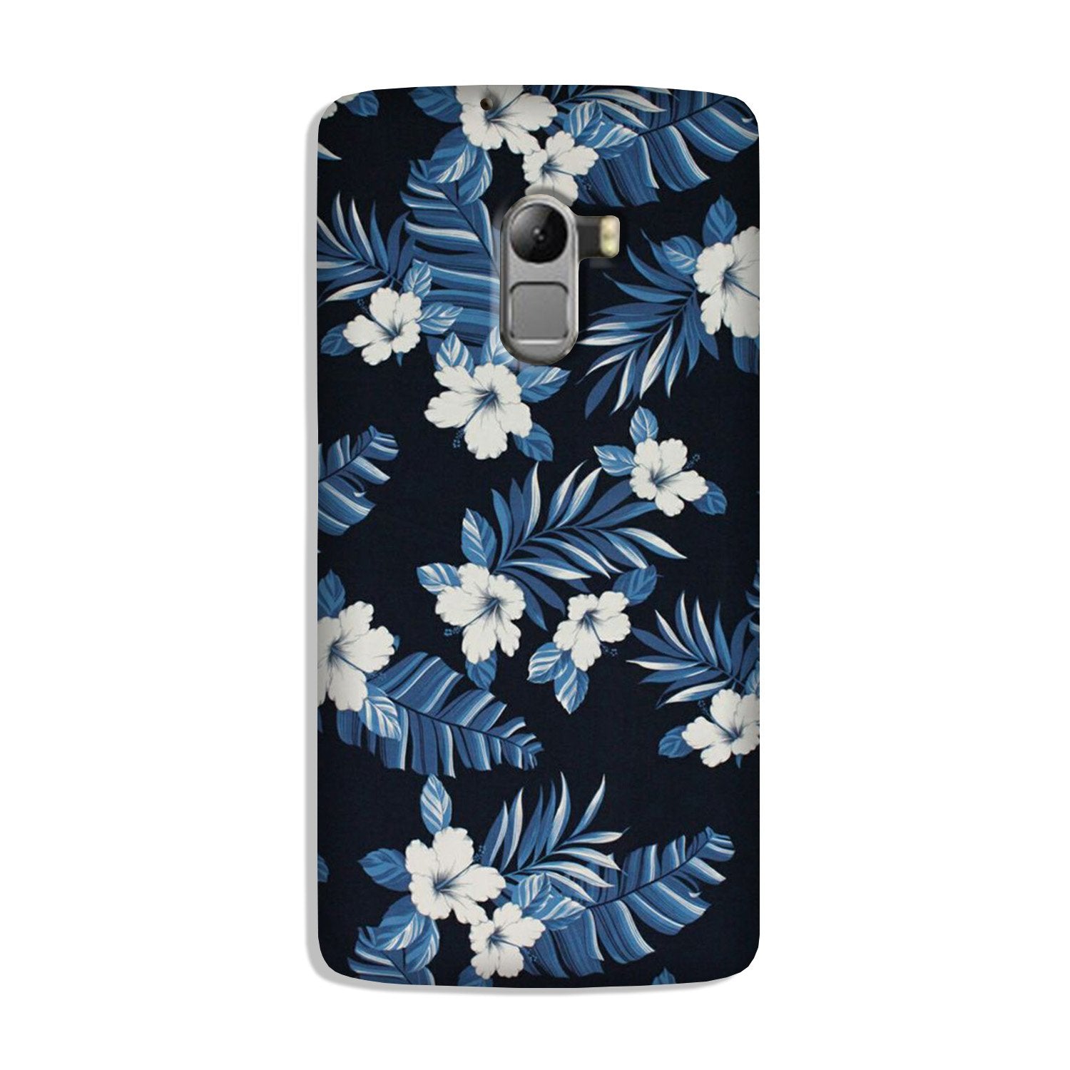 White flowers Blue Background2 Case for Lenovo K4 Note